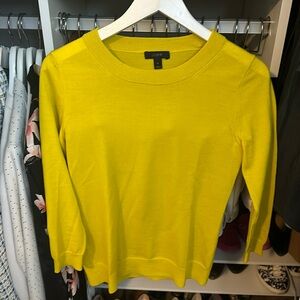 J Crew, small, yellow crew neck sweater.